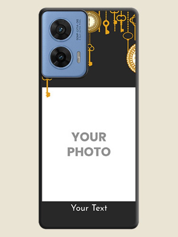Custom Decorative Design with Text On Space Black Custom Soft Matte Mobile Back Cover - Motorola G96 5G - alternate view