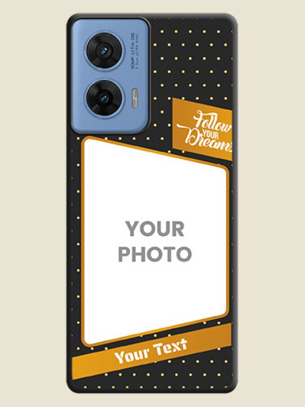 Custom Follow Your Dreams with White Dots On Space Black Custom Soft Matte Mobile Back Cover - Motorola G96 5G - alternate view