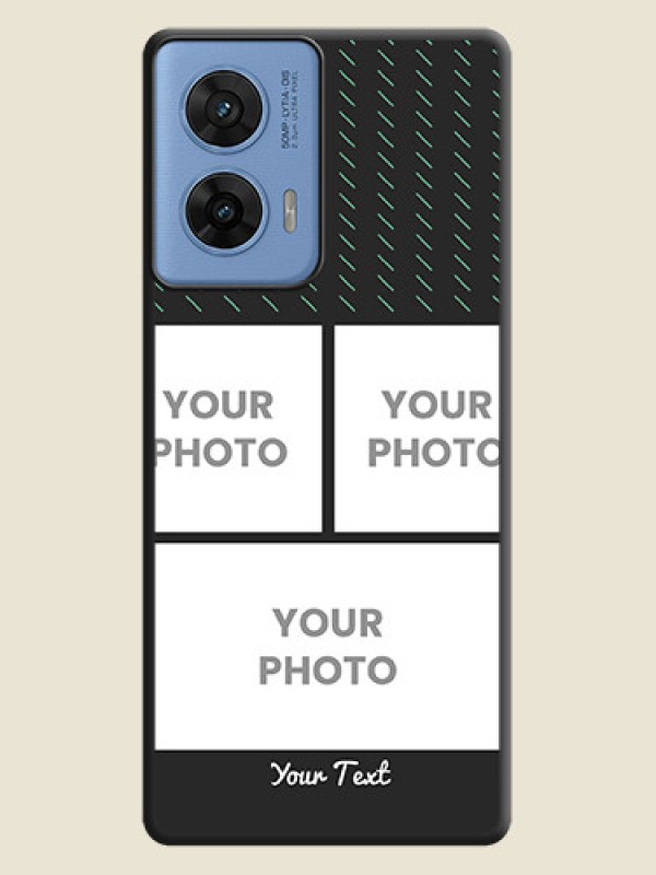 Custom Cross Dotted Pattern with 2 Image Holder On Space Black Custom Soft Matte Mobile Back Cover - Motorola G96 5G - alternate view