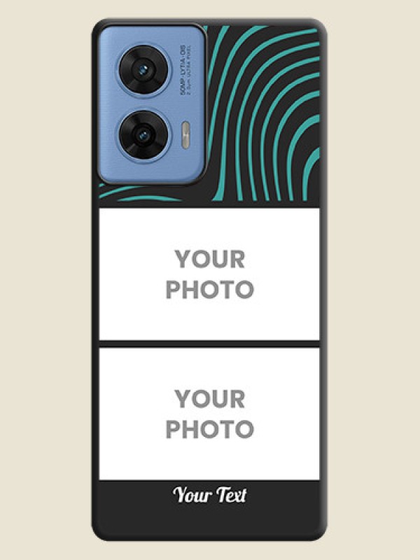 Custom Wave Pattern with 2 Image Holder On Space Black Custom Soft Matte Mobile Back Cover - Motorola G96 5G - alternate view