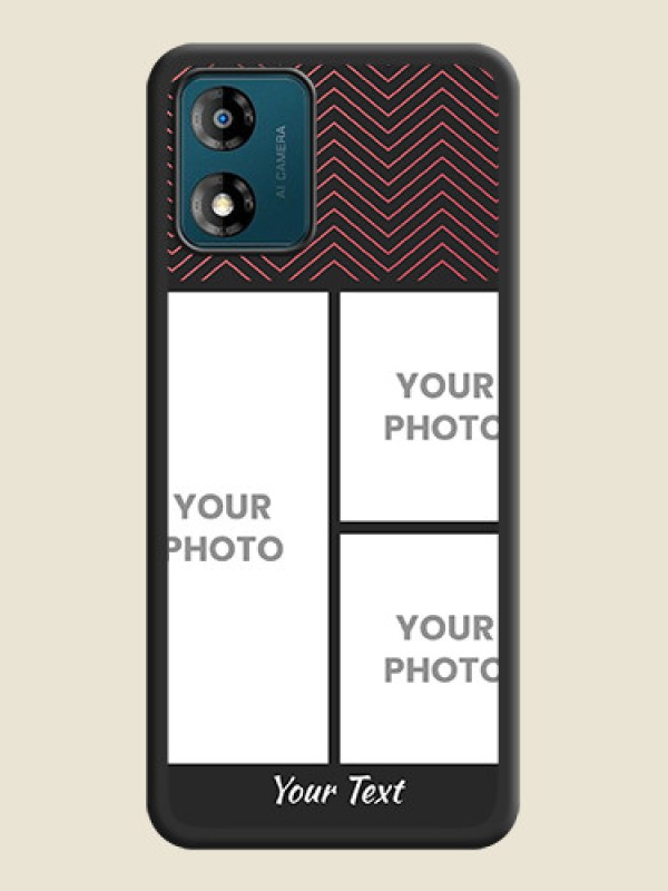 Custom Wave Pattern with 3 Image Holder on Space Black Custom Soft Matte Back Cover - Motorola Moto E13 - alternate view