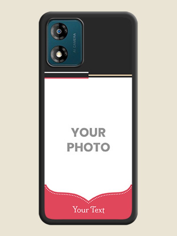 Custom Classic Plain Design with Name on Photo on Space Black Soft Matte Phone Cover - Motorola Moto E13 - alternate view