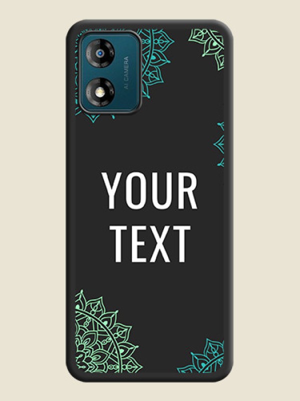 Custom Your Name with Floral Design on Space Black Custom Soft Matte Back Cover - Motorola Moto E13 - alternate view