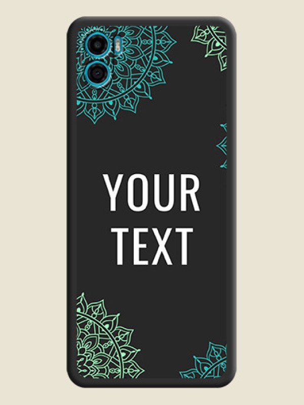 Custom Your Name with Floral Design on Space Black Custom Soft Matte Back Cover - Motorola Moto E22s - alternate view