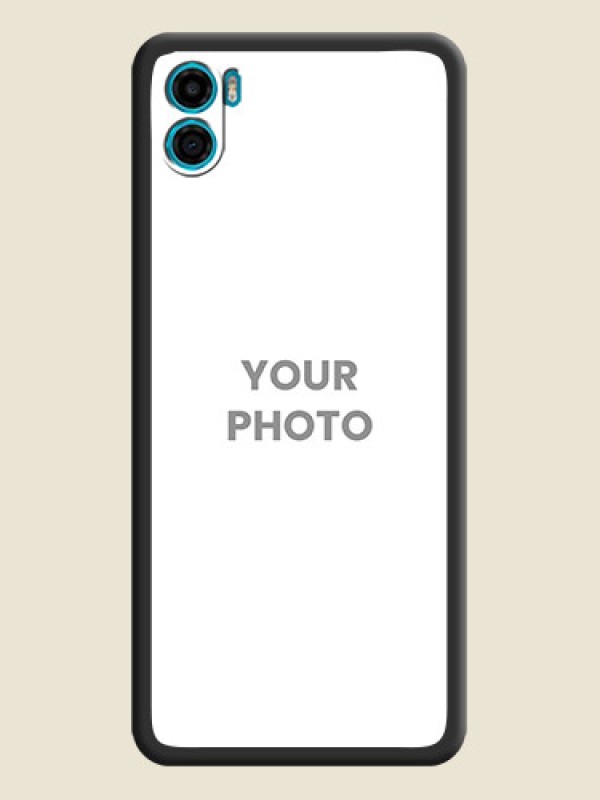 Custom Full Single Pic Upload On Space Black Personalized Soft Matte Phone Covers -Motorola Moto E22S - alternate view
