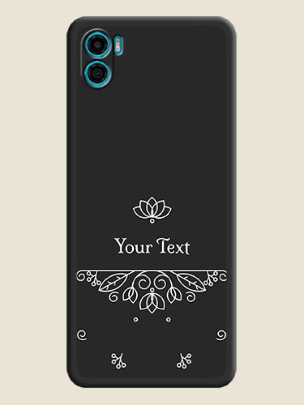 Custom Lotus Garden Custom Text On Space Black Personalized Soft Matte Phone Covers -Motorola Moto E22S - alternate view