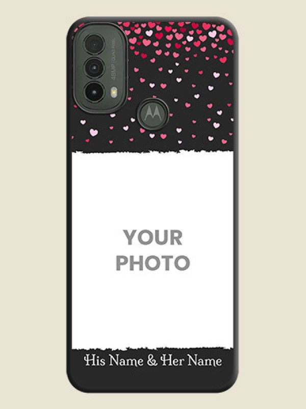 Custom Fall in Love with Your Partner on Photo On Space Black Custom Soft Matte Mobile Back Cover - Motorola Moto E30 - alternate view
