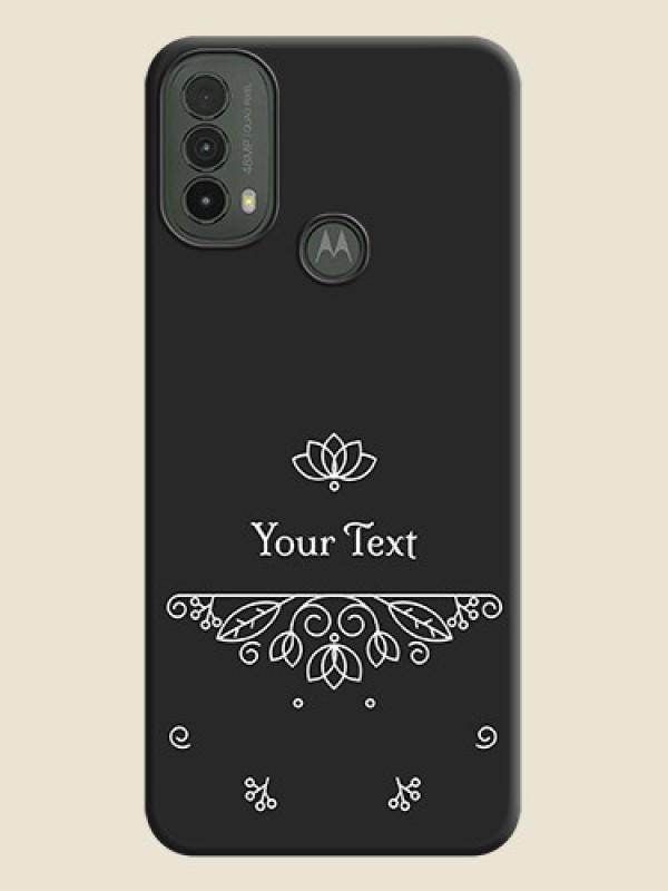 Custom Lotus Garden Custom Text On Space Black Custom Soft Matte Mobile Back Cover - Motorola Moto E30 - alternate view