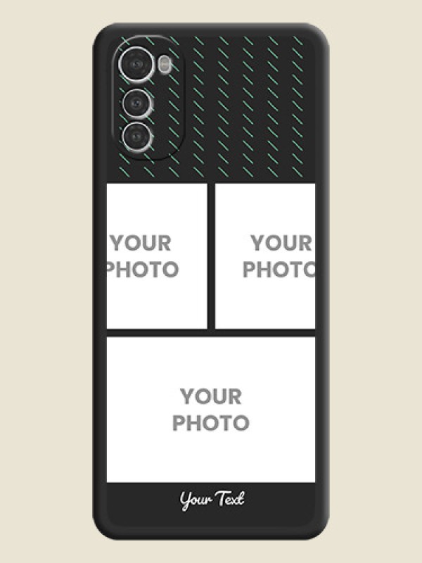 Custom Cross Dotted Pattern with 2 Image Holder  on Personalised Space Black Soft Matte Cases - Motorola Moto E32s - alternate view