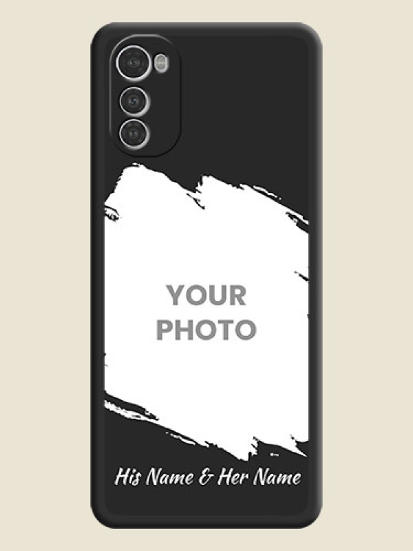 Custom Grunge Brush Strokes on Photo on Space Black Soft Matte Back Cover - Motorola Moto E32s - alternate view