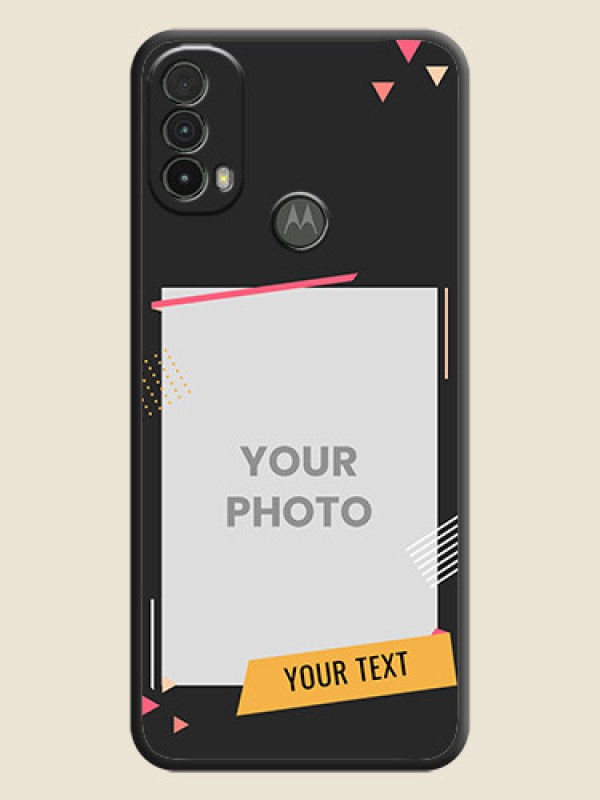 Custom Photo Frame with Triangle Small Dots on Photo on Space Black Soft Matte Back Cover - Moto E40 - alternate view