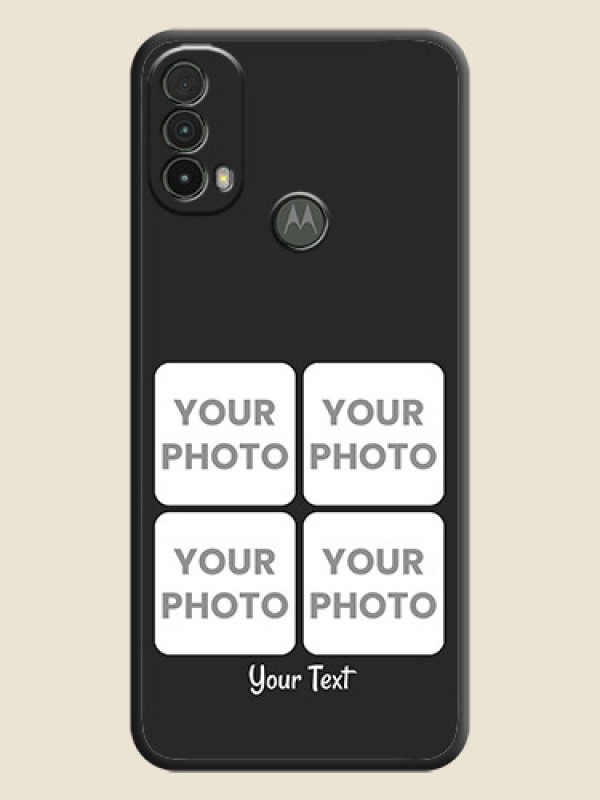 Custom Floral Art with 6 Image Holder on Photo on Space Black Soft Matte Mobile Case - Moto E40 - alternate view