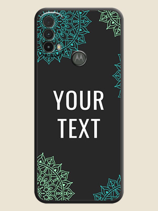 Custom Your Name with Floral Design on Space Black Custom Soft Matte Back Cover - Moto E40 - alternate view