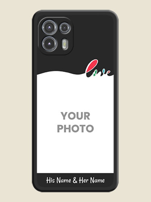 Custom Fall in Love Pattern with Picture on Photo on Space Black Soft Matte Mobile Case - Moto Edge 20 Fusion 5G - alternate view