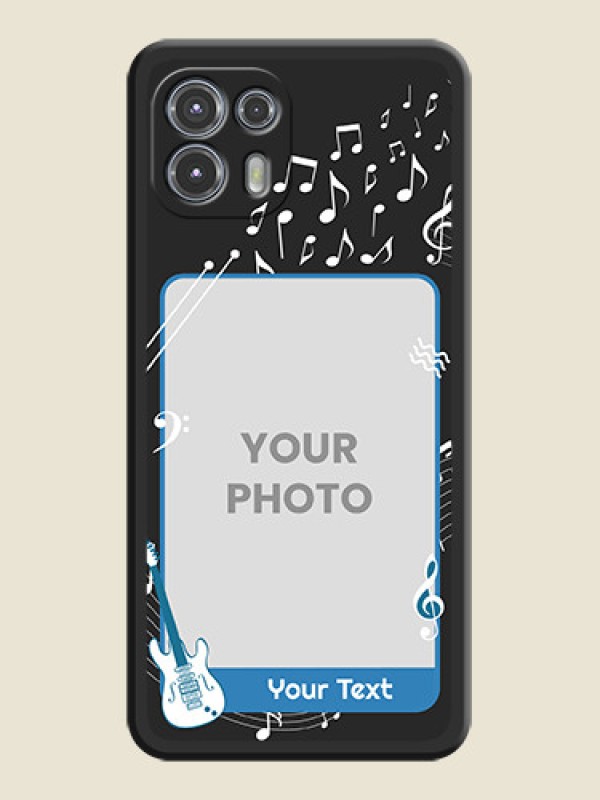 Custom Musical Theme Design with Text on Photo on Space Black Soft Matte Mobile Case - Moto Edge 20 Fusion 5G - alternate view