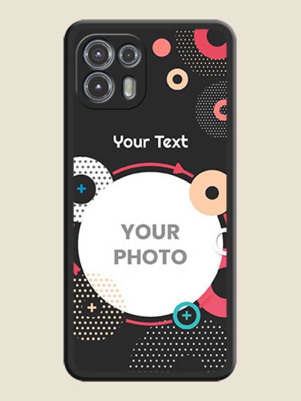 Custom Multicoloured Round Image on Personalised Space Black Soft Matte Cases - Moto Edge 20 Fusion 5G - alternate view