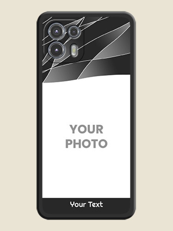 Custom Mixed Wave Lines on Photo on Space Black Soft Matte Mobile Cover - Moto Edge 20 Fusion 5G - alternate view