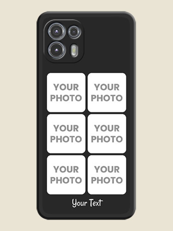 Custom Floral Art with 6 Image Holder on Photo on Space Black Soft Matte Mobile Case - Moto Edge 20 Fusion 5G - alternate view