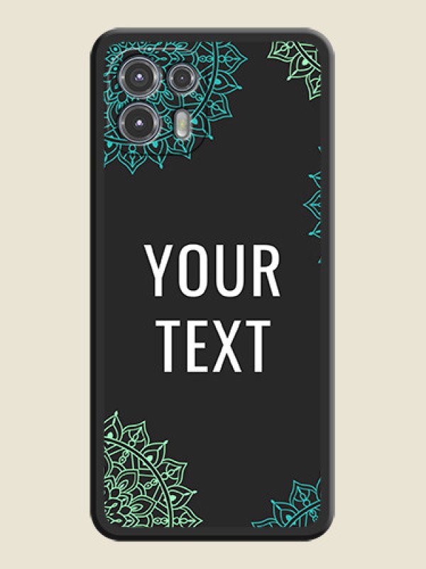 Custom Your Name with Floral Design on Space Black Custom Soft Matte Back Cover - Moto Edge 20 Fusion 5G - alternate view