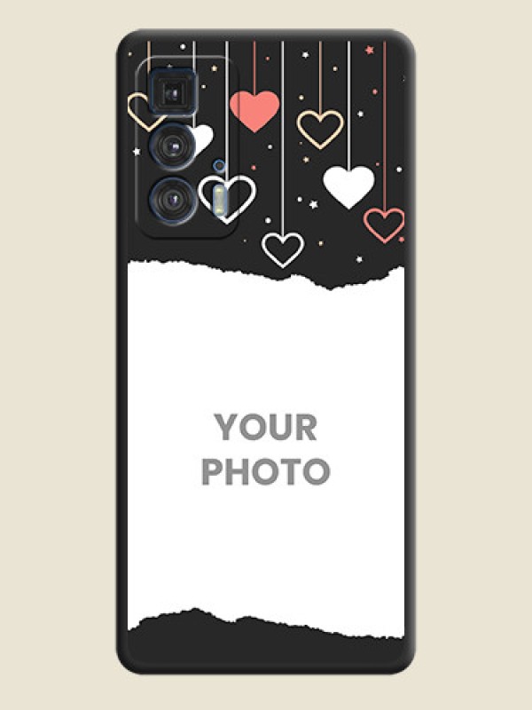 Custom Love Hangings with Splash Wave Picture on Space Black Custom Soft Matte Phone Back Cover - Moto Edge 20 Pro - alternate view