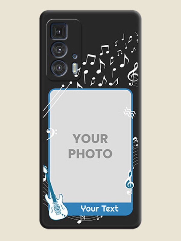Custom Musical Theme Design with Text on Photo on Space Black Soft Matte Mobile Case - Moto Edge 20 Pro - alternate view