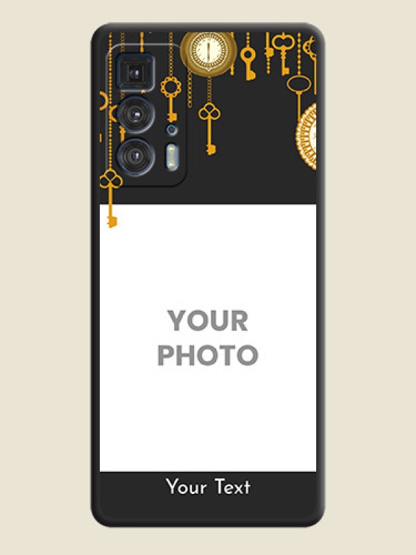 Custom Decorative Design with Text on Space Black Custom Soft Matte Back Cover - Moto Edge 20 Pro - alternate view