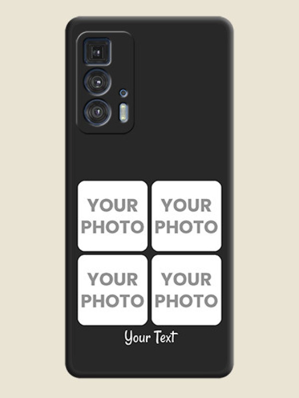 Custom Floral Art with 6 Image Holder on Photo on Space Black Soft Matte Mobile Case - Moto Edge 20 Pro - alternate view