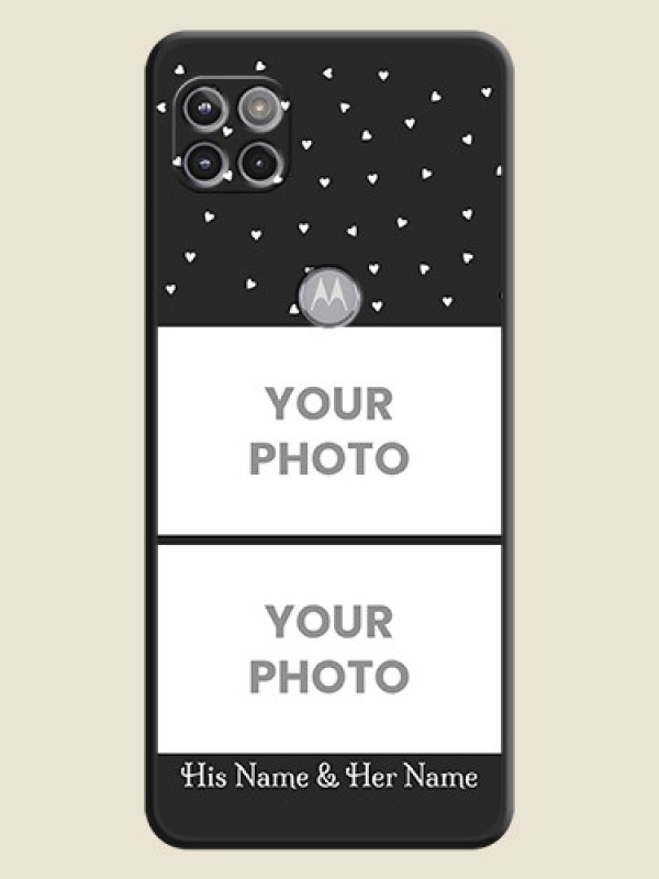 Custom Miniature Love Symbols with Name on Space Black Custom Soft Matte Back Cover - Motorola Moto G 5G - alternate view