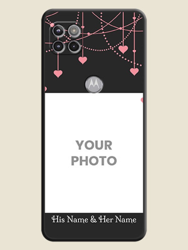 Custom Pink Love Hangings with Text on Space Black Custom Soft Matte Back Cover - Motorola Moto G 5G - alternate view