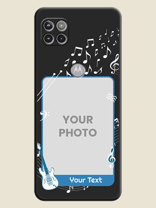 Custom Musical Theme Design with Text on Photo on Space Black Soft Matte Mobile Case - Motorola Moto G 5G - alternate view