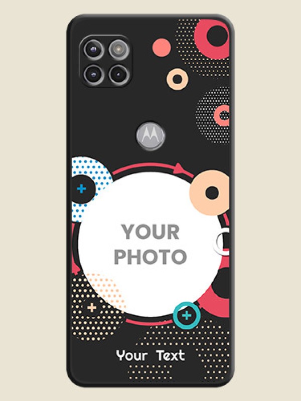 Custom Multicoloured Round Image on Personalised Space Black Soft Matte Cases - Motorola Moto G 5G - alternate view