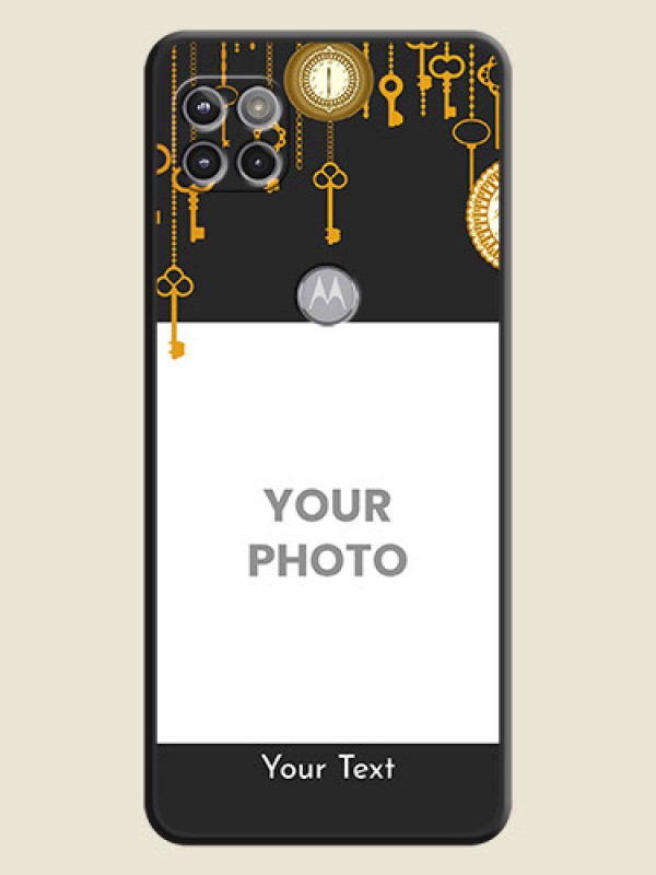 Custom Decorative Design with Text on Space Black Custom Soft Matte Back Cover - Motorola Moto G 5G - alternate view