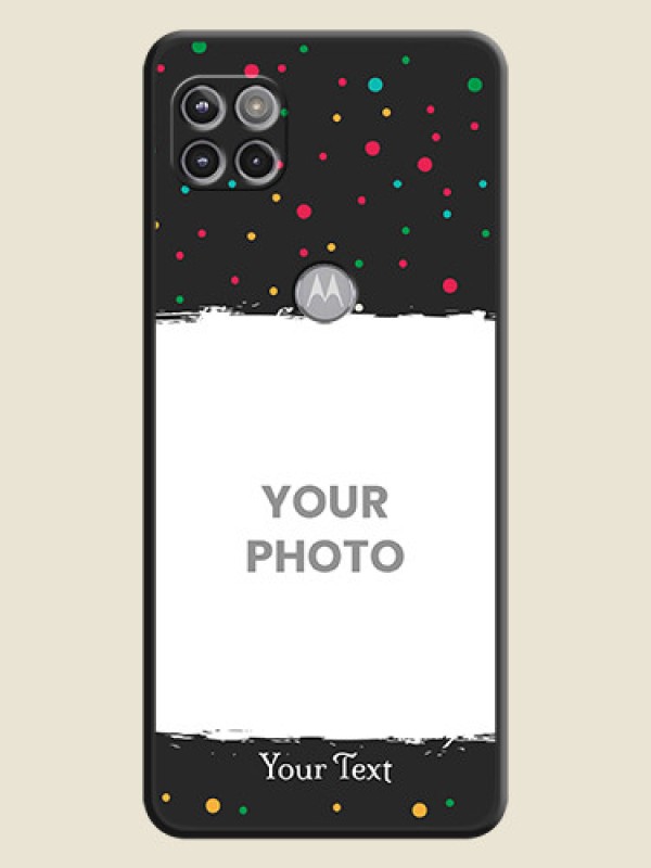 Custom Multicolor Dotted Pattern with Text on Space Black Custom Soft Matte Phone Back Cover - Motorola Moto G 5G - alternate view