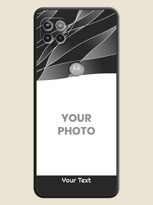 Custom Mixed Wave Lines on Photo on Space Black Soft Matte Mobile Cover - Motorola Moto G 5G - alternate view