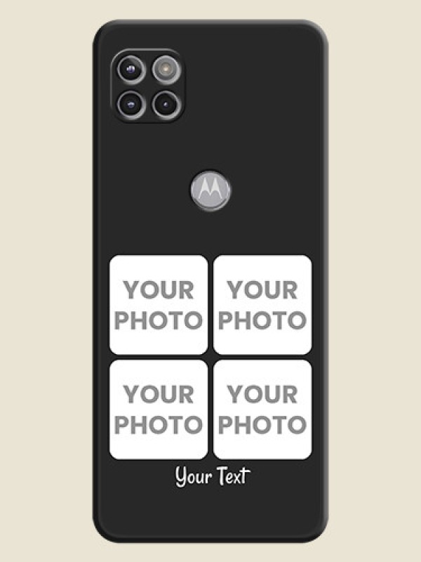 Custom Floral Art with 6 Image Holder on Photo on Space Black Soft Matte Mobile Case - Motorola Moto G 5G - alternate view