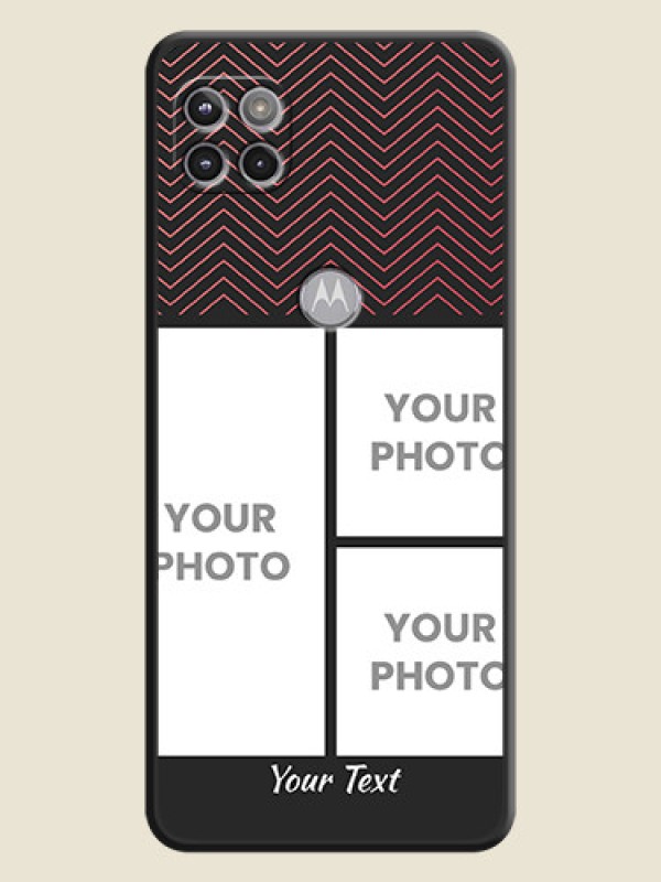Custom Wave Pattern with 3 Image Holder on Space Black Custom Soft Matte Back Cover - Motorola Moto G 5G - alternate view
