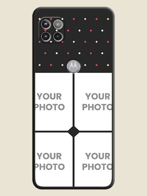 Custom Multicolor Dotted Pattern with 4 Image Holder on Space Black Custom Soft Matte Phone Cases - Motorola Moto G 5G - alternate view