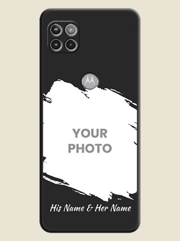 Custom Grunge Brush Strokes on Photo on Space Black Soft Matte Back Cover - Motorola Moto G 5G - alternate view