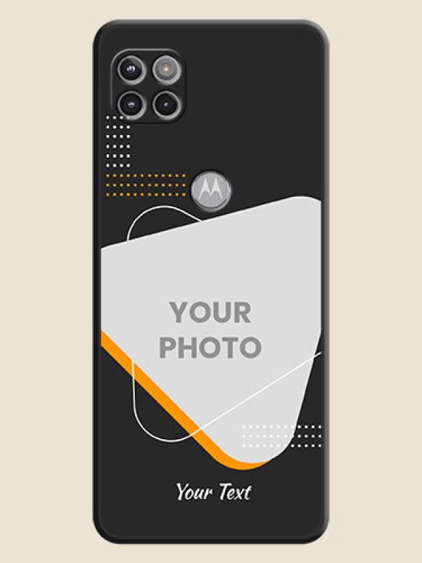 Custom Yellow Triangle on Photo on Space Black Soft Matte Phone Cover - Motorola Moto G 5G - alternate view