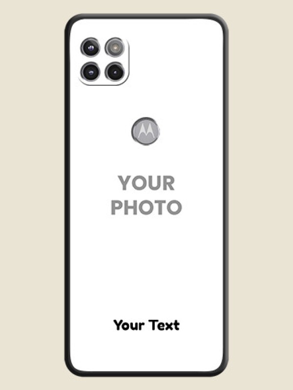 Custom Full Single Pic Upload With Text On Space Black Personalized Soft Matte Phone Covers -Motorola Moto G 5G - alternate view