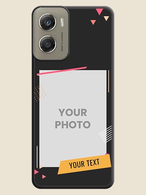 Custom Photo Frame with Triangle Small Dots on Photo On Space Black Custom Soft Matte Mobile Back Cover - Motorola Moto G06 Power - alternate view