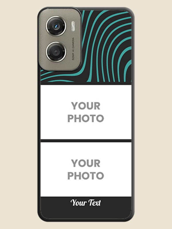 Custom Wave Pattern with 2 Image Holder On Space Black Custom Soft Matte Mobile Back Cover - Motorola Moto G06 Power - alternate view