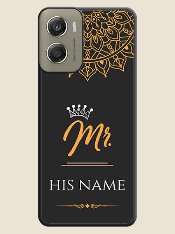 Custom Mr Name with Floral Design On Space Black Custom Soft Matte Mobile Back Cover - Motorola Moto G06 Power - alternate view
