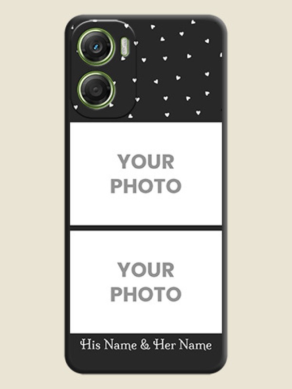 Custom Miniature Love Symbols with Name On Space Black Custom Soft Matte Mobile Back Cover - Motorola Moto G06 - alternate view