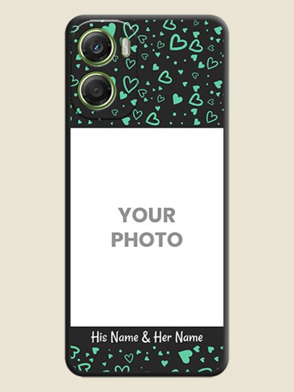 Custom Sea Green Indefinite Love Pattern on Photo On Space Black Custom Soft Matte Mobile Back Cover - Motorola Moto G06 - alternate view