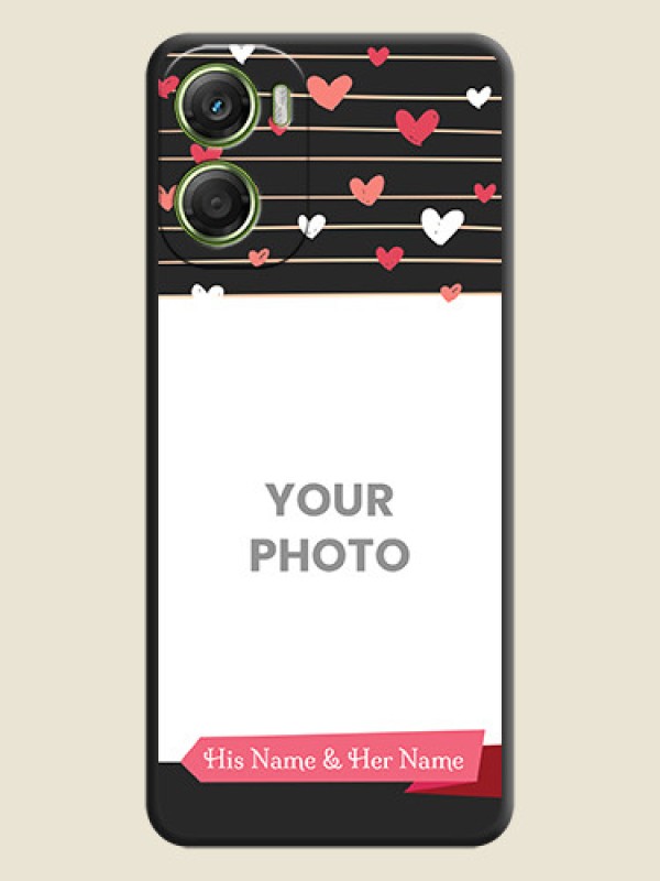 Custom Love Pattern with Name on Pink Ribbon on Photo On Space Black Custom Soft Matte Mobile Back Cover - Motorola Moto G06 - alternate view
