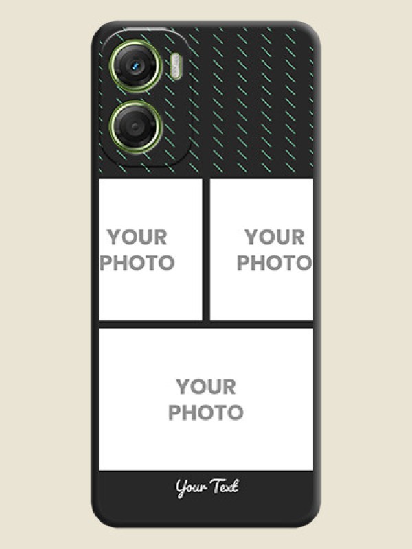 Custom Cross Dotted Pattern with 2 Image Holder On Space Black Custom Soft Matte Mobile Back Cover - Motorola Moto G06 - alternate view
