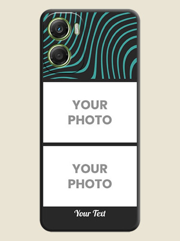 Custom Wave Pattern with 2 Image Holder On Space Black Custom Soft Matte Mobile Back Cover - Motorola Moto G06 - alternate view