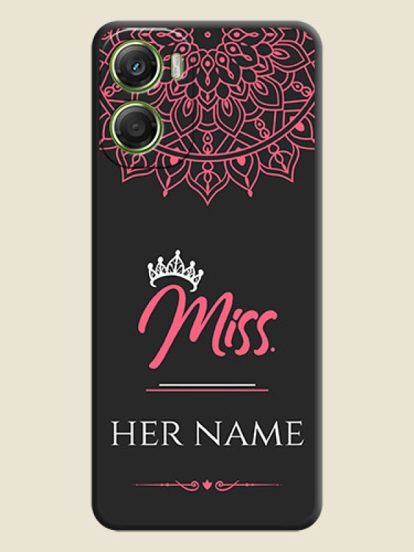 Custom Mrs Name with Floral Design On Space Black Custom Soft Matte Mobile Back Cover - Motorola Moto G06 - alternate view