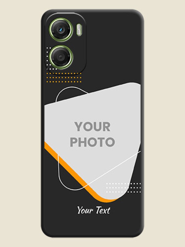 Custom Yellow Triangle on Photo On Space Black Custom Soft Matte Mobile Back Cover - Motorola Moto G06 - alternate view